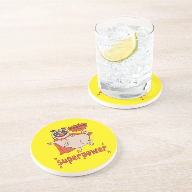 Mat är min supermakts röda kudde tecknad stil underlägg (Sidan)