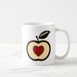 Mat att odla Logo Röd & Svart Äpple & Hjärta Mugg