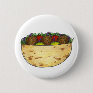 Mat av Falafel Pita Sandwich Medelhavet Knapp