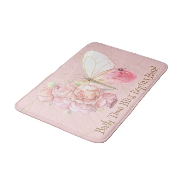 Mat av medelhög blomma Mjukskräm Badrumsmatta (Vinklad)