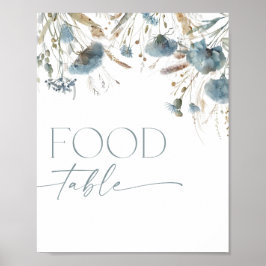 Mat-bord-tecken boho dusty Blue-Wildblomma Poster