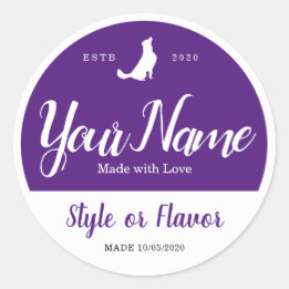 Mat Burk och lid-etiketter - lägg till ditt eget o Runt Klistermärke