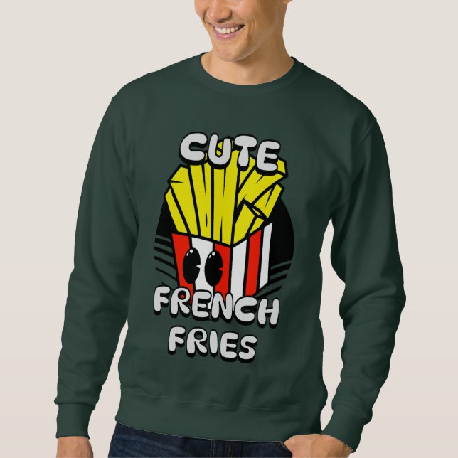 Mat, Cute Fransk Fries, Coola Fry Day Gift Lång Ärmad Tröja (Framsida)