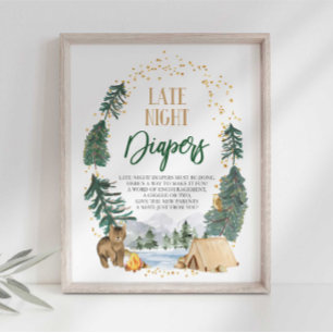 Mät den lilla knoppen Baby Shower-skylt Poster