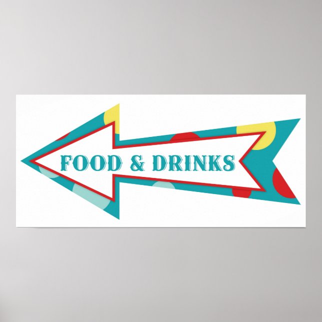 Mat Drink Arrow Sign Carnival Circus Birthday LFT Poster (Framsidan)