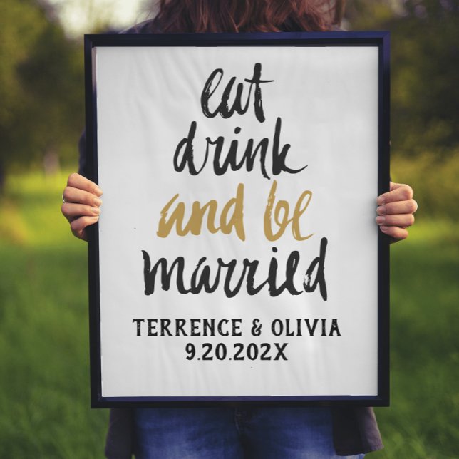 Mat Drink ska vara gift med Personlig Bröllop Poster (Skapare uppladdad)