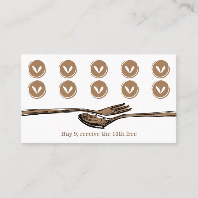 Mat Eat Spoon Loyalty Slår kokning Chef Visitkort (Framsida)