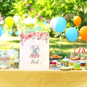Mat för bebis elefant baby shower poster