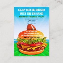 Mat för fotboll för pub för sportar för Cafe för Visitkort