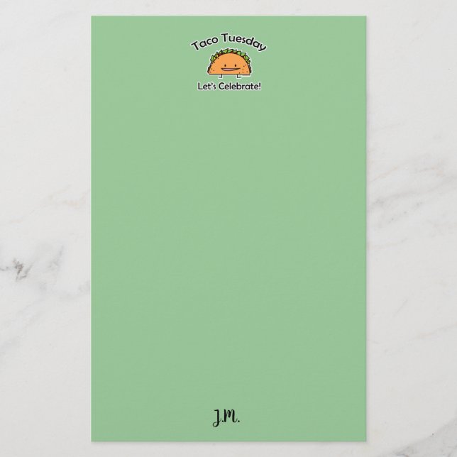 Mat för mexikan för ost för Tacotisdagsnäcka Brevpapper (Framsida)