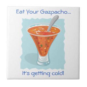 Mat för Thought_Eat din Gazpacho Kakelplatta