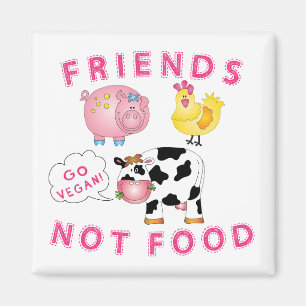 Mat för vänner inte - går veganen! magnet
