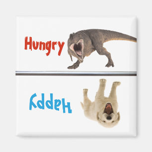Mat Fôrad Hund Magnet Hungrig Glad Dinosaur Rolig