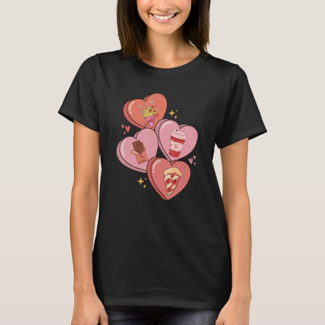 Mat före Dudes Heart Valentines day Kärlek Vibes T Shirt (Framsida)