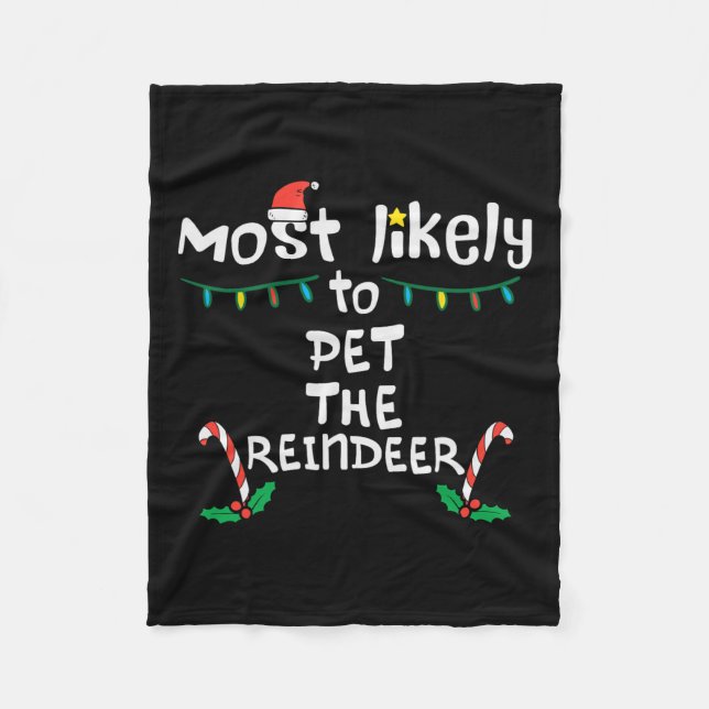 Mat från familjen Pet Reindeer jul-Julafton Fleecefilt (Framsidan)