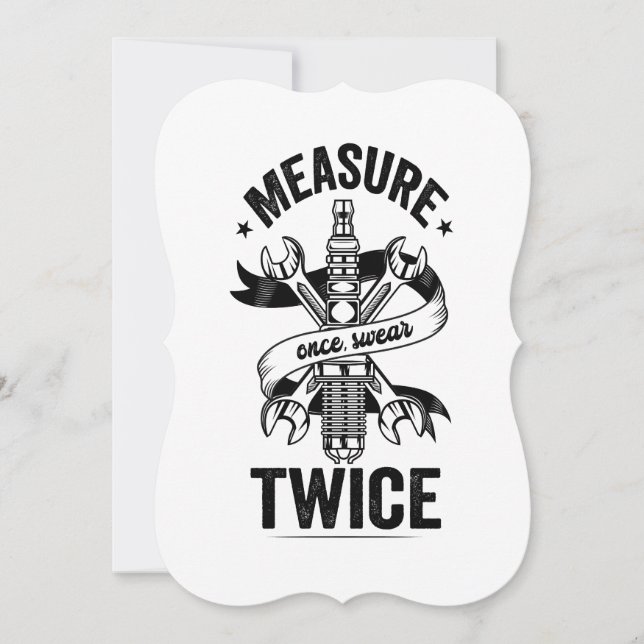 Mät Gång Swear Twice Funny Mechanic-Vintage (Framsida)