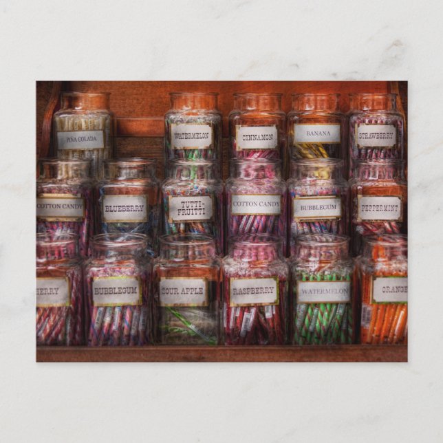 Mat - Godis - Penningsgodis Vykort (Framsida)