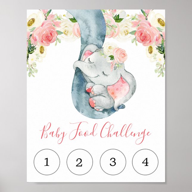 Mat i baby är ett tecken på elefantbebisdusch poster (Framsidan)