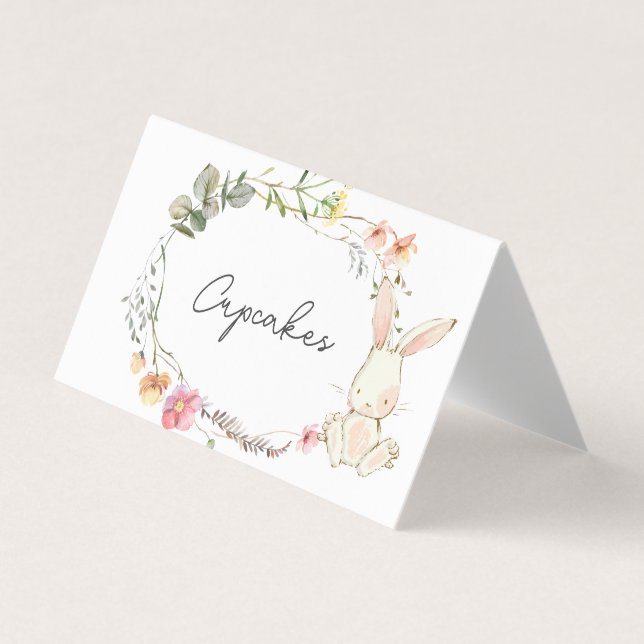 Mat i tält, kaninmatningskort, livsmedelsetiketter visitkort (Framsida)