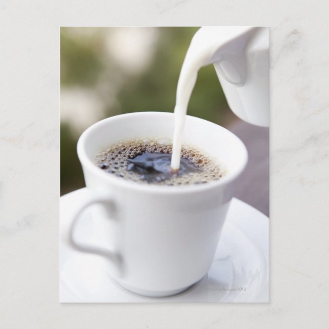 Mat, mat och dryck, kaffe, grädde, grädde vykort (Framsida)