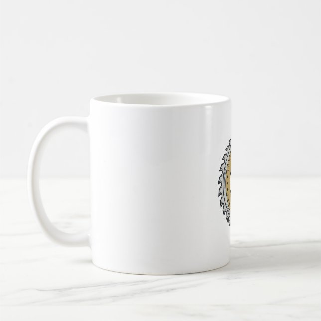 Mät Mät Skär Svär Repetera Sågblad Skjorta Kaffemugg (Vänster)