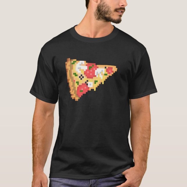 Mat Matpizza Pixelkonst smält ost National P T Shirt (Framsida)