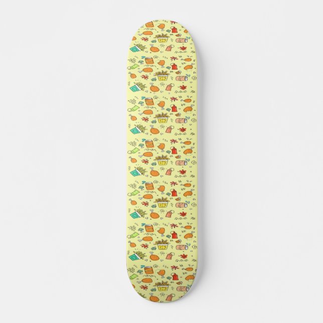 Mat och dryck mönster mini skateboard bräda 18,5 cm (Framsida)