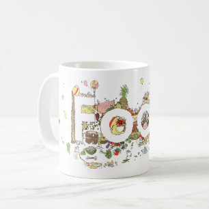 Mat Ord Konst Färgglad Rolig Bakning Typografi Kaffemugg