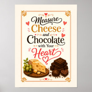 Mät ost och choklad med ditt hjärta poster