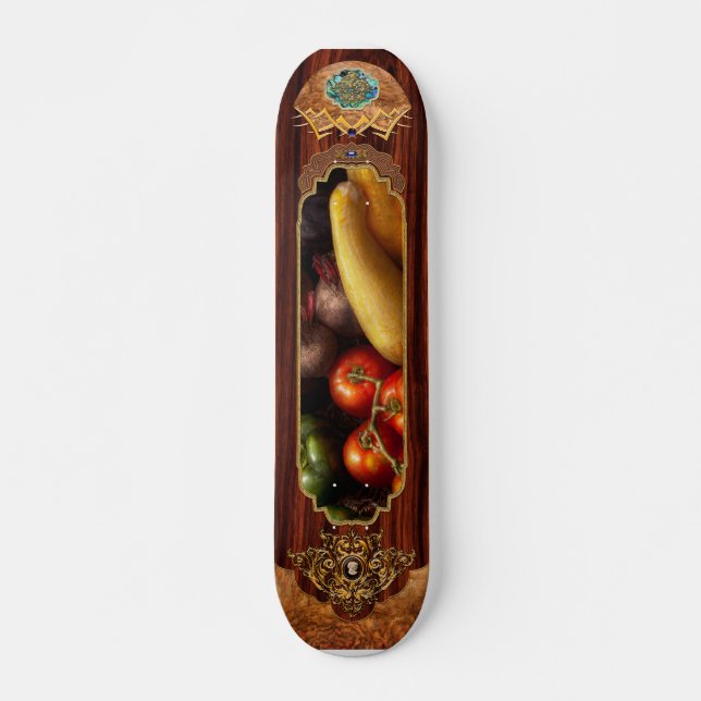 Mat - Paprikor, Tomater, Squash och Rödbetor Mini Skateboard Bräda 18,5 Cm (Framsida)