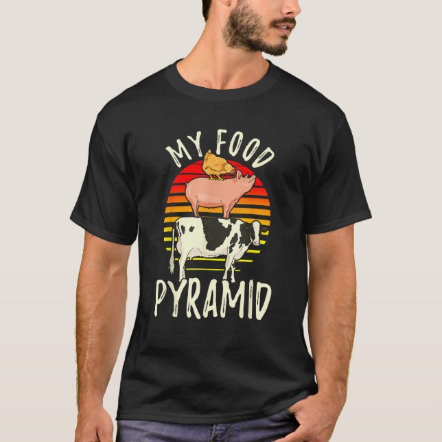 Mat Pyramid Kött Eater Carniätare Foder Nöt T Shirt (Framsida)