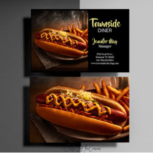 Mat Restaurang Hotdog Och Pommes Frites Visitkort