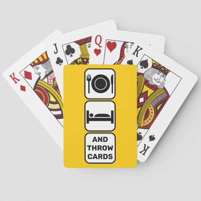 Mat-, sömn- och kastkort, gult för spelkort (Baksidan)