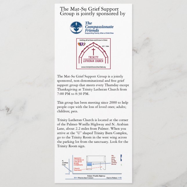 Mat-Su Grief Support Group Advertisement  Inbjudningar (Framsida)