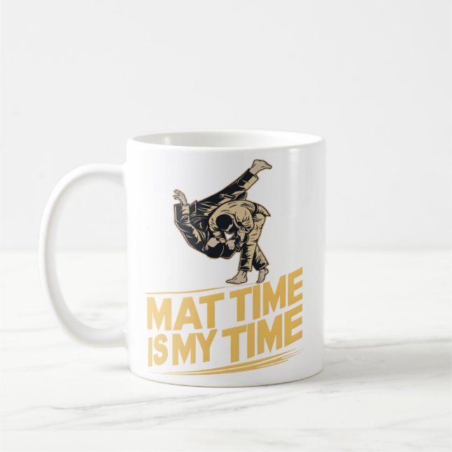 Mat Time är My Time Jiu Jitsu Mat Mastery BJJ Kaffemugg (Vänster)
