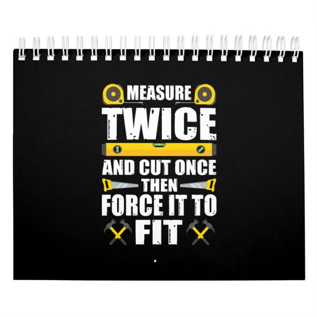 Mät tvåvägs klippt Gång från snål snickeriarbeten Kalender (Omslag)