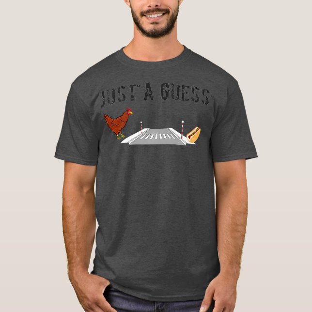 Mat varför Hund Chicken Kor Road Hett T Shirt (Framsida)
