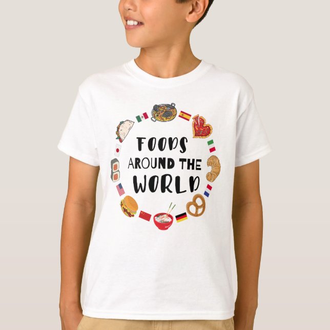 Mat värld runt t shirt (Framsida)
