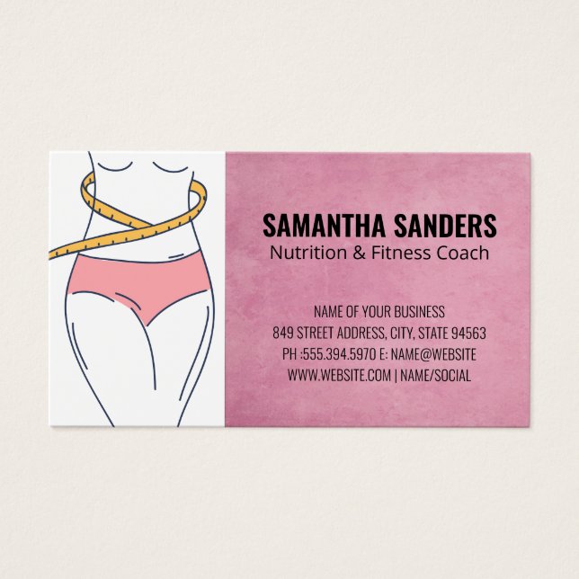 Mät Waistline | Viktförlust Visitkort (Framsidan)