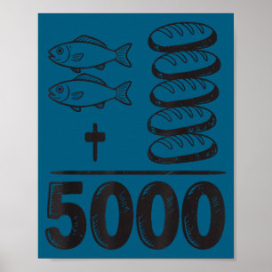 Mata 5000 Mirakel Jesus Matte Kristet Roligt Bibli Poster