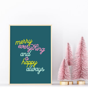 Mata alltid Helgdag Teal Mint Teal för allt Lyckli Poster
