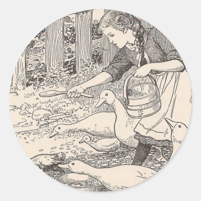 Mata anka runt klistermärke (Framsida)