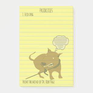Mata Arg Hund Funny Priority Anpassningsbar 4x6" Post-it Block