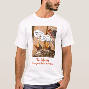 Mata babyfåglar den roliga mors dagskjortan t shirt