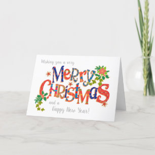 Mata Chrismas-textbaserat designkort för Helgdag Helgkort