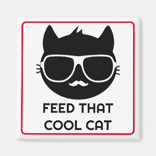 Mata Coola Cat Pet Matande påminnelse Mini Magnet