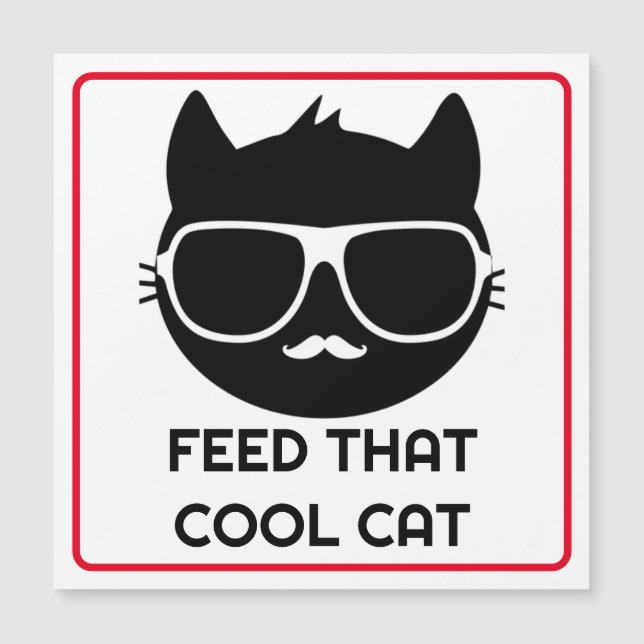Mata den Coolan Cat Pet Matande Reminder Magnet (Framsida)