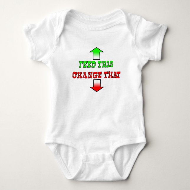 Mata denna roliga babyoverall humor t-shirt (Framsida)