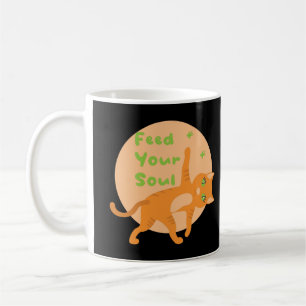 Mata din själ Kawaii orange rolig katt göra yoga Kaffemugg