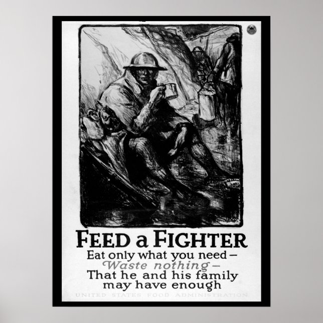 Mata endast bilden Fighter/Eat som du_Krig Poster (Framsidan)